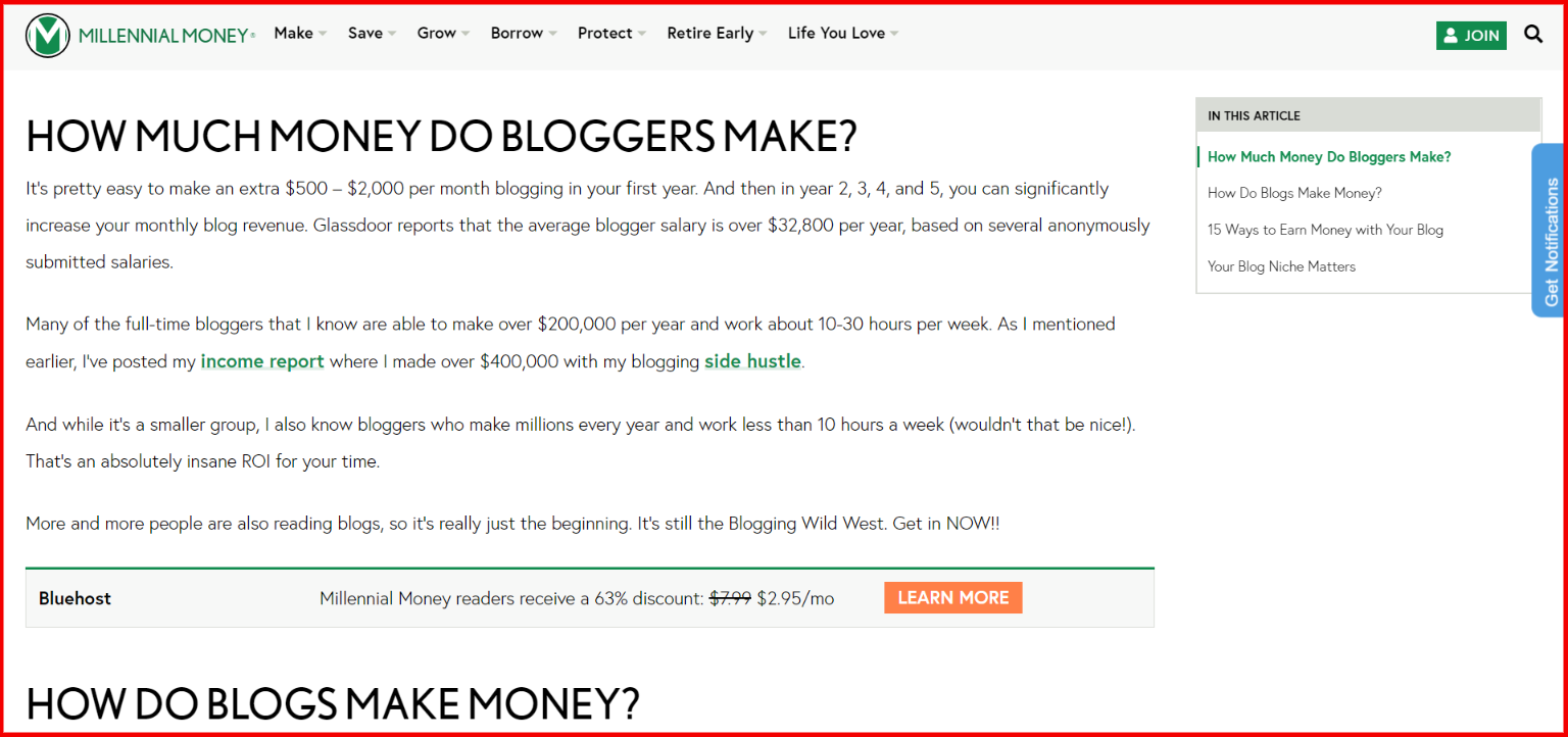 money blogging