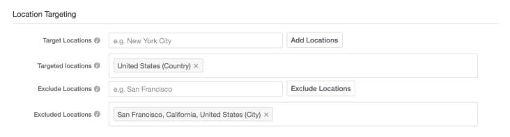 quora locaion targeting