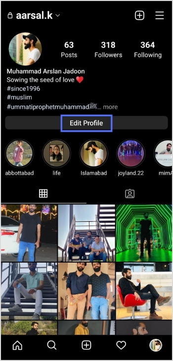 edit profile