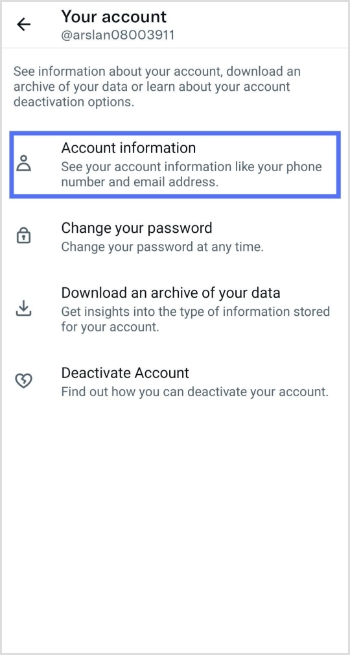 account information