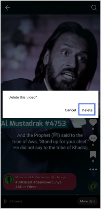 confirm delete