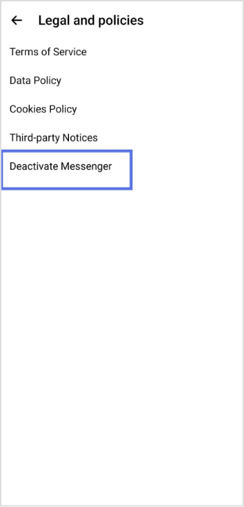 deactivate messenger