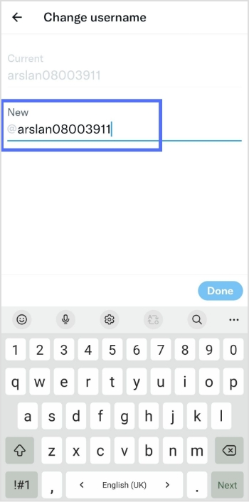 new username