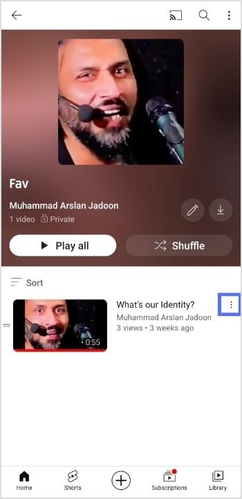 tap 3 dots