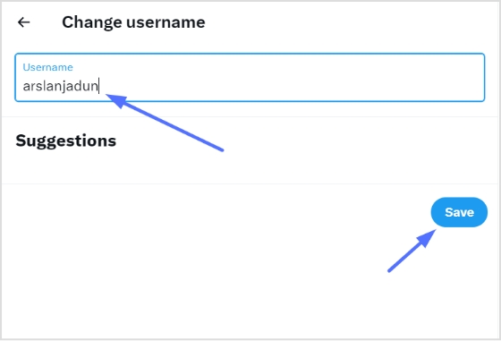 type username and save