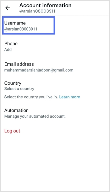 username