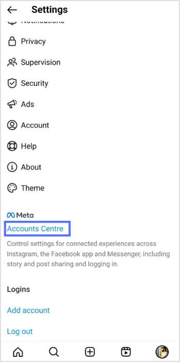 accounts centre