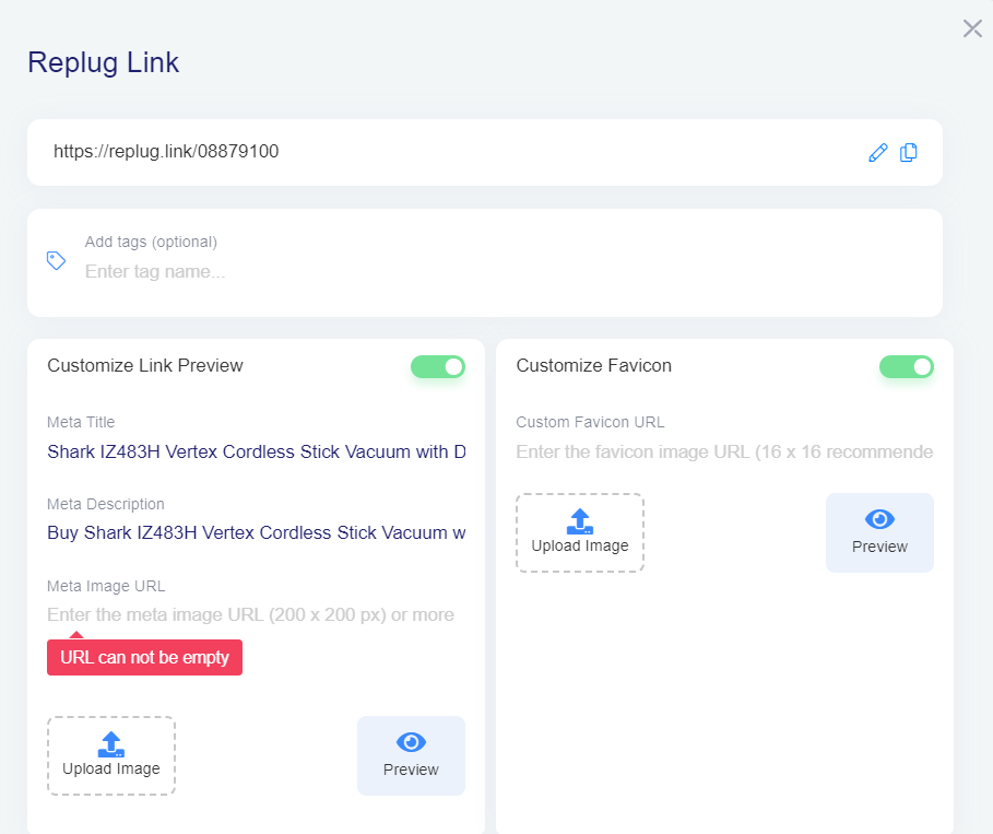 Customize your affiliate link