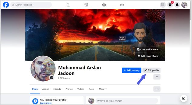 Link in your facebook bio desktop