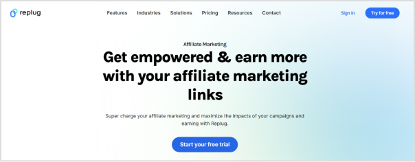 Replug affiliate marketing