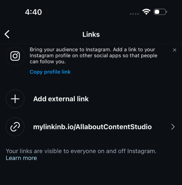 add bio link